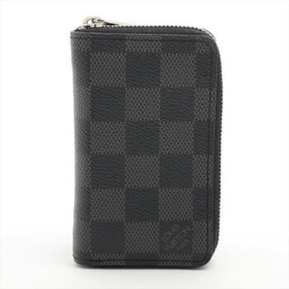 Louis Vuitton Leather Case Zippy Graphite Coin Black Damier - Picture 1 of 9